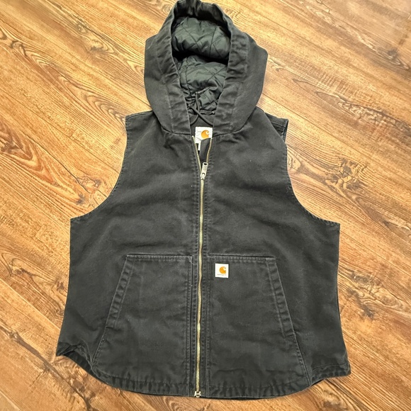 Carhartt Women's Relaxed Fit Washed Duck Insulated Hooded Vest - XL 16/18 - Picture 2 of 14
